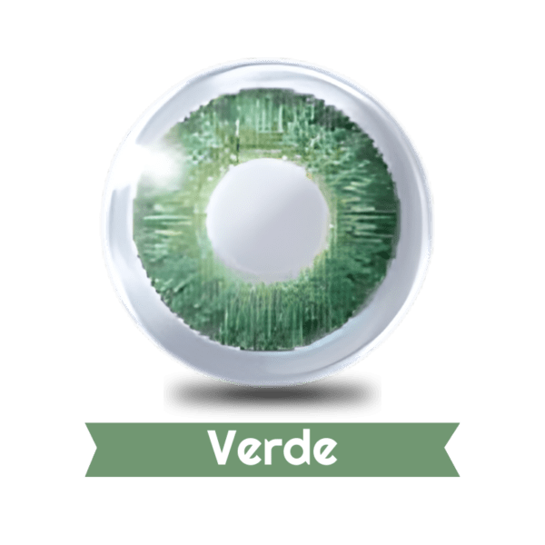 Lentes de contacto verdes con medida para corrección visual y cambio de color de ojos